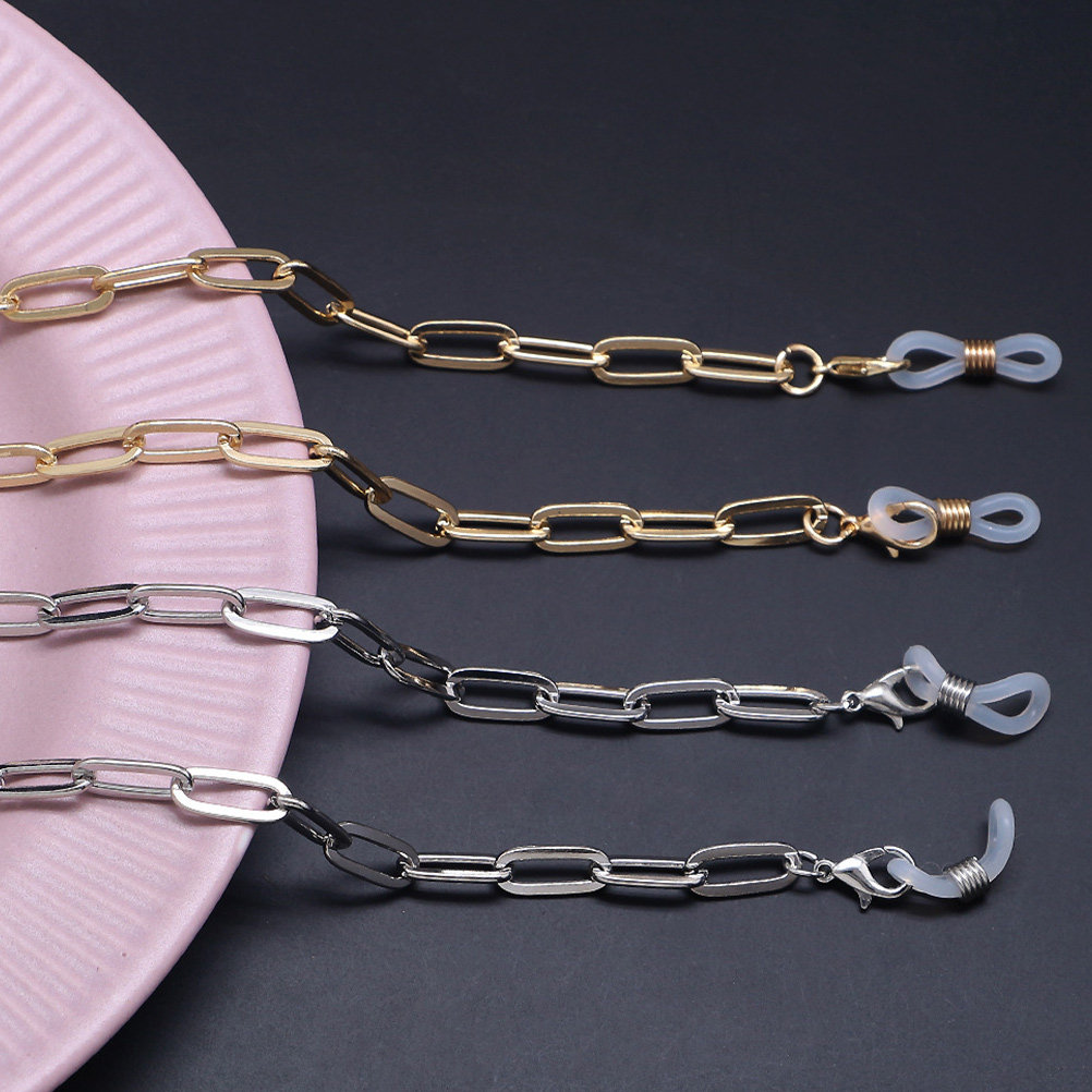 Mask Chain Holder - Chaîne de lunettes en métal doré,